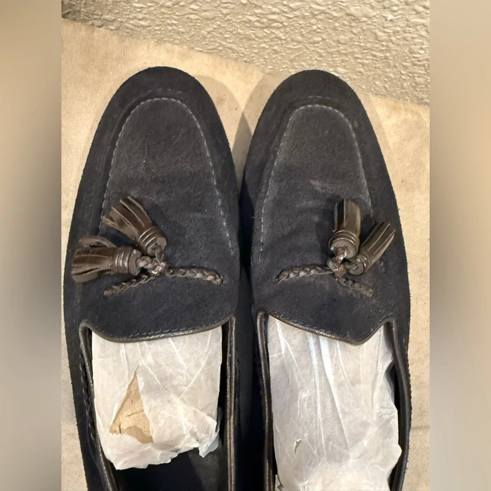 Zara‎ Men's Dark Gray Suede Loafers/moccasins  with Tassels Size 7/40